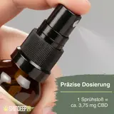 SkinDeep CBD Dosierung — Sprühkopf Closeup